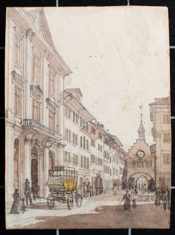 Emanuel Labhardt - Oberer Bogen an der oberen Marktgasse in Winterthur - undatiert - Aquarell