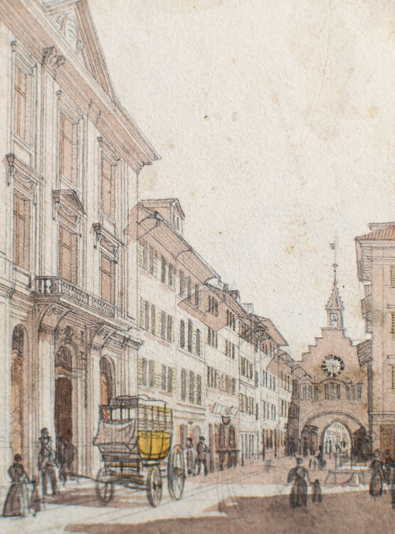 Emanuel Labhardt - Oberer Bogen an der oberen Marktgasse in Winterthur - undatiert - Aquarell