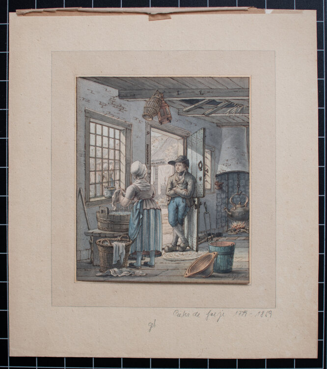 Pieter de Goeje - Paar im Gespräch - 1813 - Aquarell