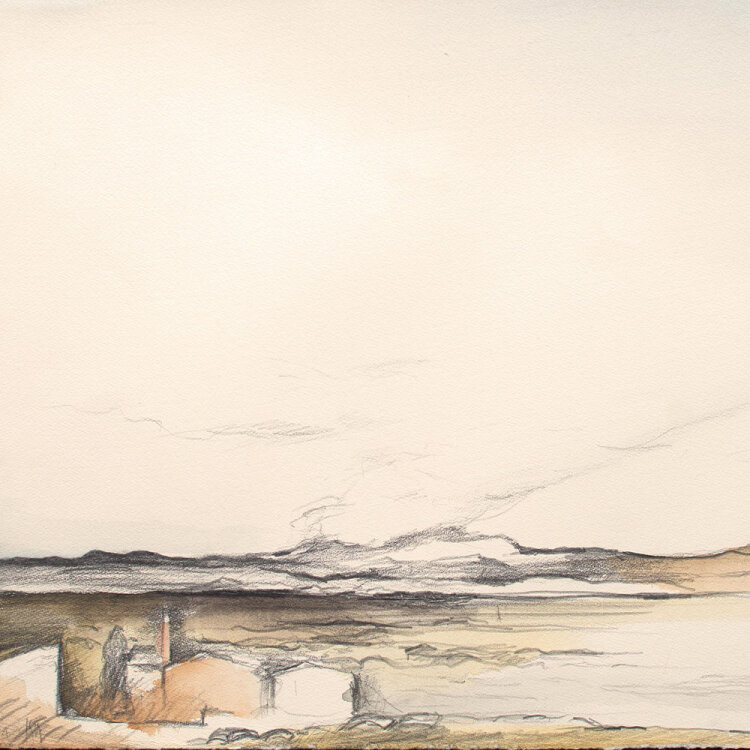 Werner Lichtner-Aix - Paysage Près de Gerianan - undatiert - Aquarell