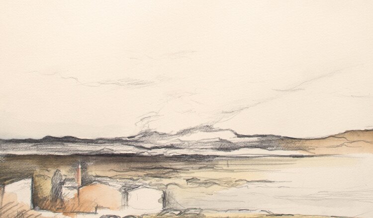 Werner Lichtner-Aix - Paysage Près de Gerianan - undatiert - Aquarell