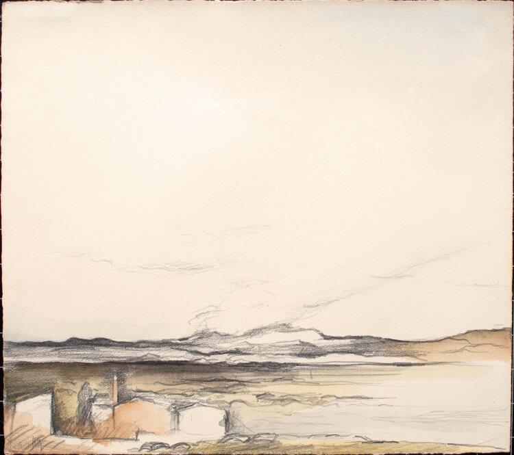 Werner Lichtner-Aix - Paysage Près de Gerianan - undatiert - Aquarell