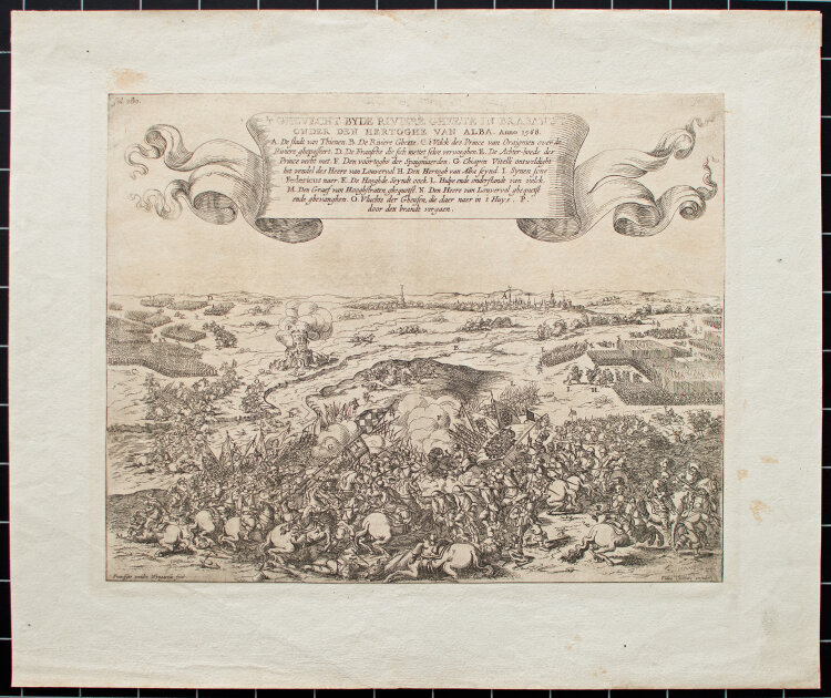 Frans van den Wyngaerde - Schlacht am Fluss Gete 1568 - um 1646 - Kupferstich
