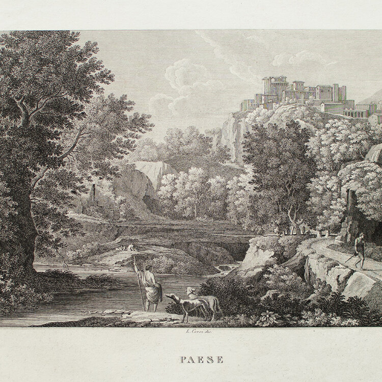 Pietro Parboni - Paese - 19. Jhd. - Radierung
