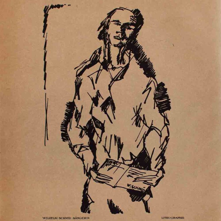 Wilhelm Schmid - Sängerin - 1917 - Lithografie