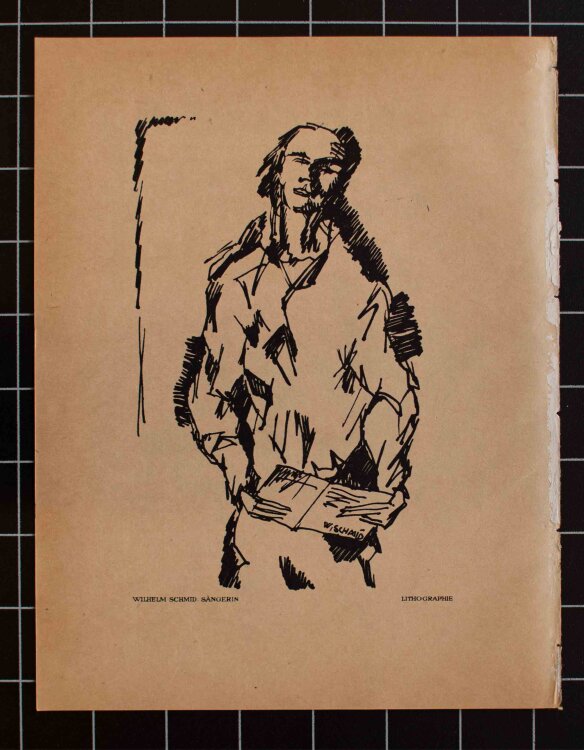 Wilhelm Schmid - Sängerin - 1917 - Lithografie