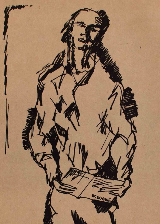 Wilhelm Schmid - Sängerin - 1917 - Lithografie