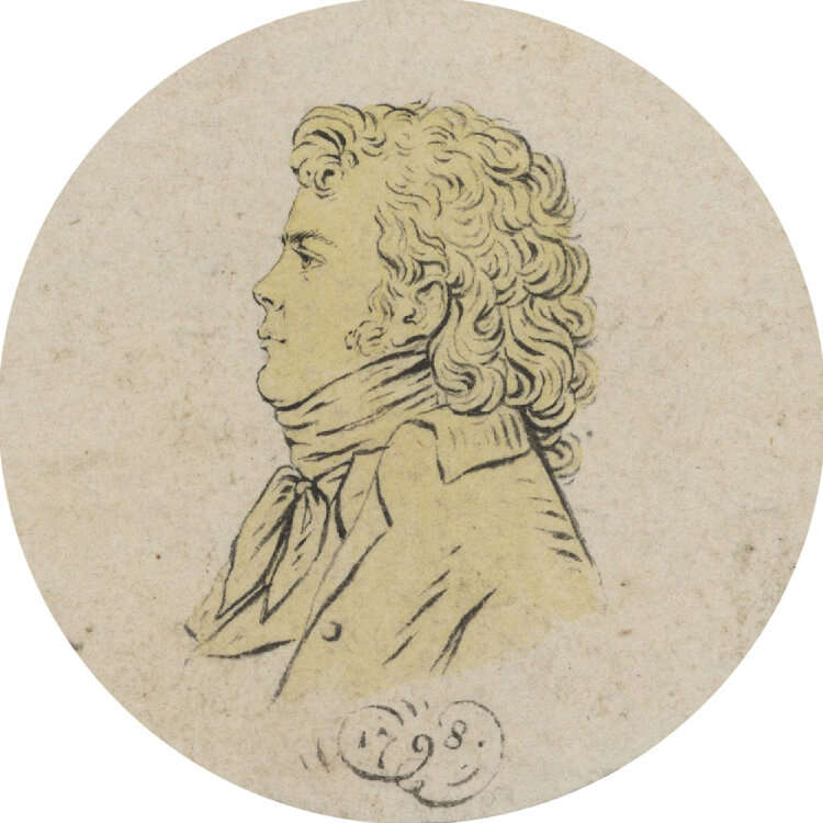 Unbekannt - Porträt Karl Wilhelm Ernst von Waldenfels - 1798 - Tuschfeder und Aquarell