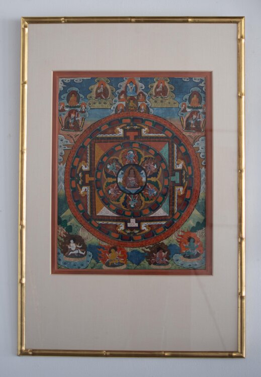 tibetisch - Thangka/ thang ka - um 1900 - Gouache und Goldfarbe