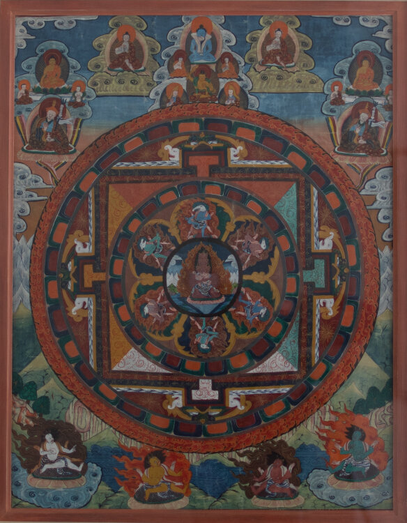 tibetisch - Thangka/ thang ka - um 1900 - Gouache und Goldfarbe