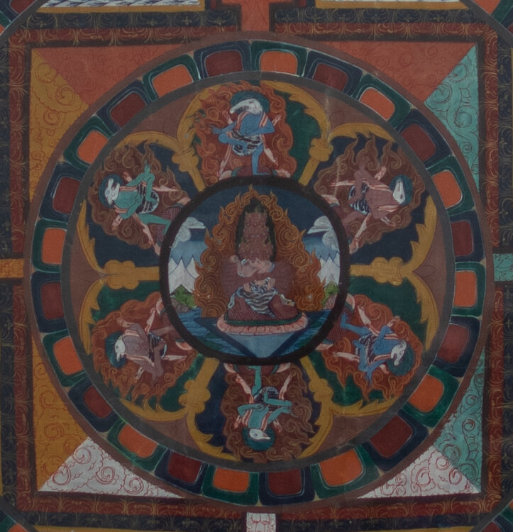 tibetisch - Thangka/ thang ka - um 1900 - Gouache und Goldfarbe