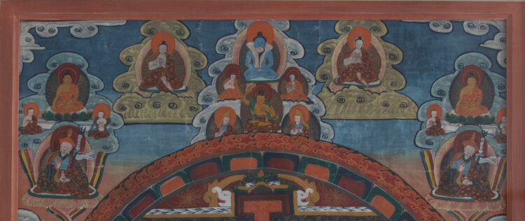 tibetisch - Thangka/ thang ka - um 1900 - Gouache und Goldfarbe