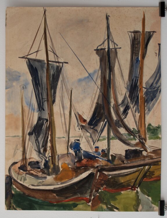 Gerhard Schulte-Dahling - Fischerboote - 1956 - Aquarell