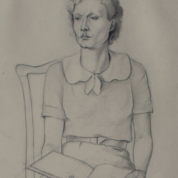 Heinrich Ilgenfritz - Sitzende mit Buch - 1935 - Bleistift und Graphit