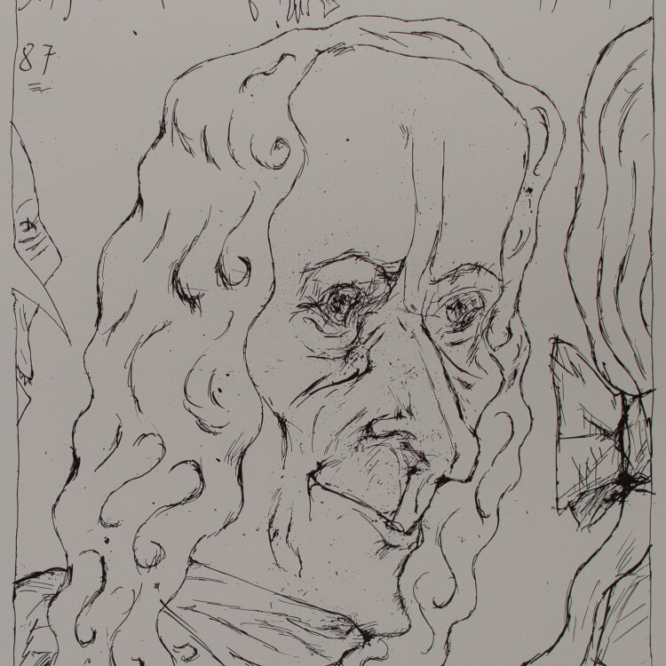Horst Janssen - Voltaire - 1967 - Offsetlithografie