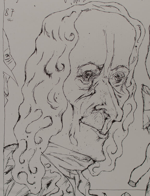 Horst Janssen - Voltaire - 1967 - Offsetlithografie