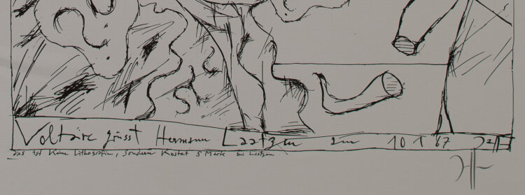 Horst Janssen - Voltaire - 1967 - Offsetlithografie