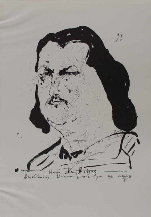 Horst Janssen - Honoré de Balzac - 1966 - Offsetlithografie