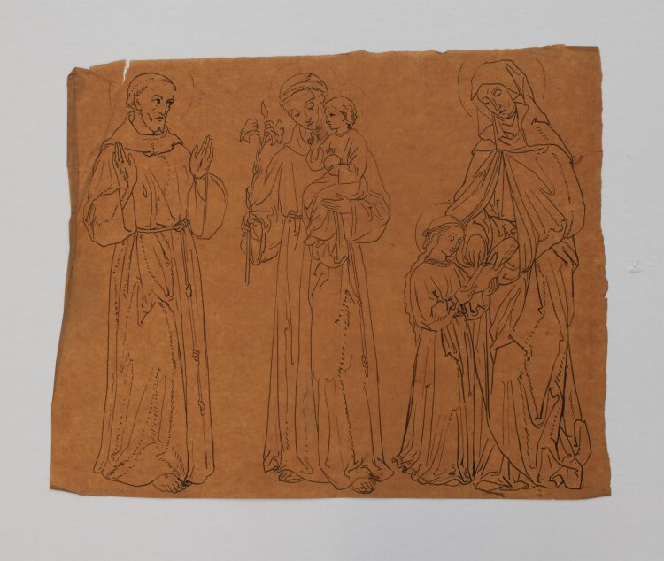 Unbekannt - Heiliger Antonius von Padua - um 1860 - Tusche