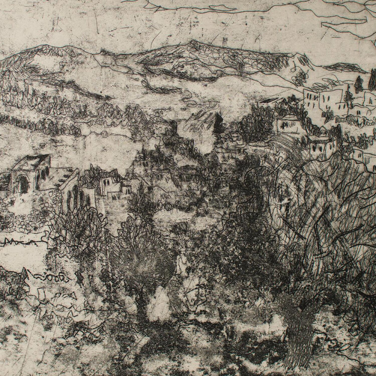 Unbekannt - Berglandschaft - undatiert - Kaltnadelradierung