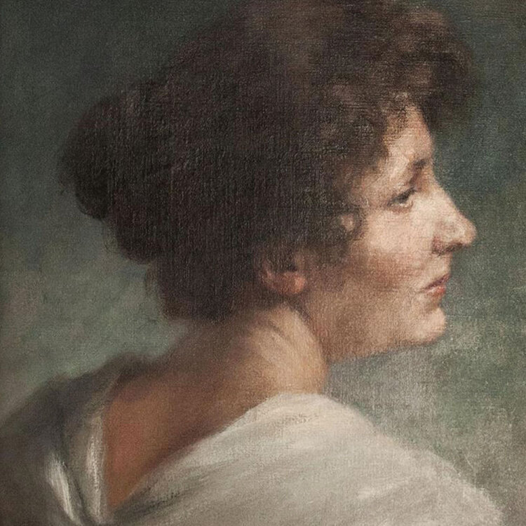 Berthold Dominik Lippay - Weibliches Bildnis - undatiert - Ölmalerei