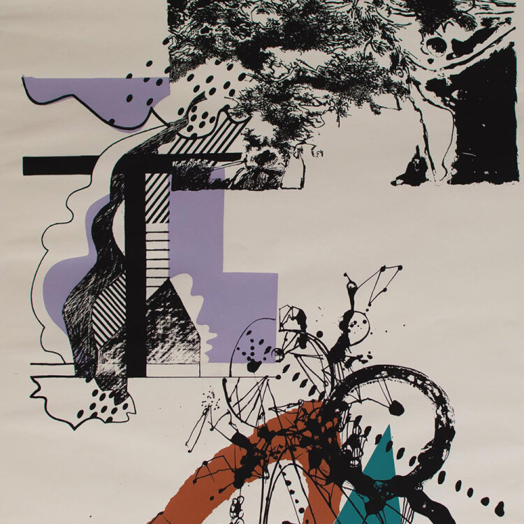 Olga Blumenberg, Eckhard Hargesheimer und Wolfgang Blobel - Verbindung - undatiert - Farbserigraphie