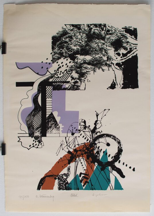 Olga Blumenberg, Eckhard Hargesheimer und Wolfgang Blobel - Verbindung - undatiert - Farbserigraphie