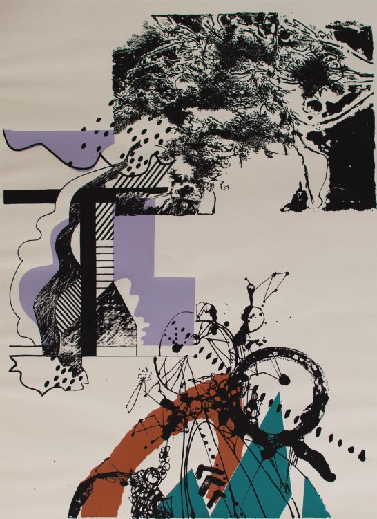 Olga Blumenberg, Eckhard Hargesheimer und Wolfgang Blobel - Verbindung - undatiert - Farbserigraphie