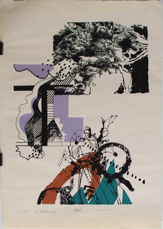 Olga Blumenberg, Eckhard Hargesheimer und Wolfgang Blobel - Verbindung - undatiert - Farbserigraphie