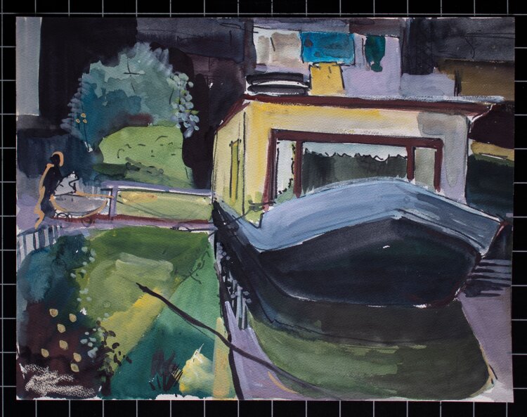 Gerhard Schulte-Dahling - Hausboot in Holland - undatiert - Aquarell