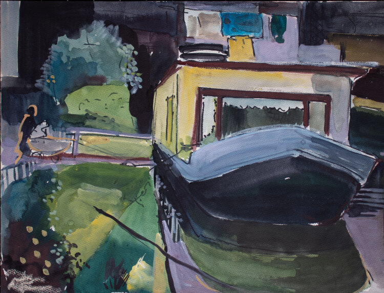 Gerhard Schulte-Dahling - Hausboot in Holland - undatiert - Aquarell