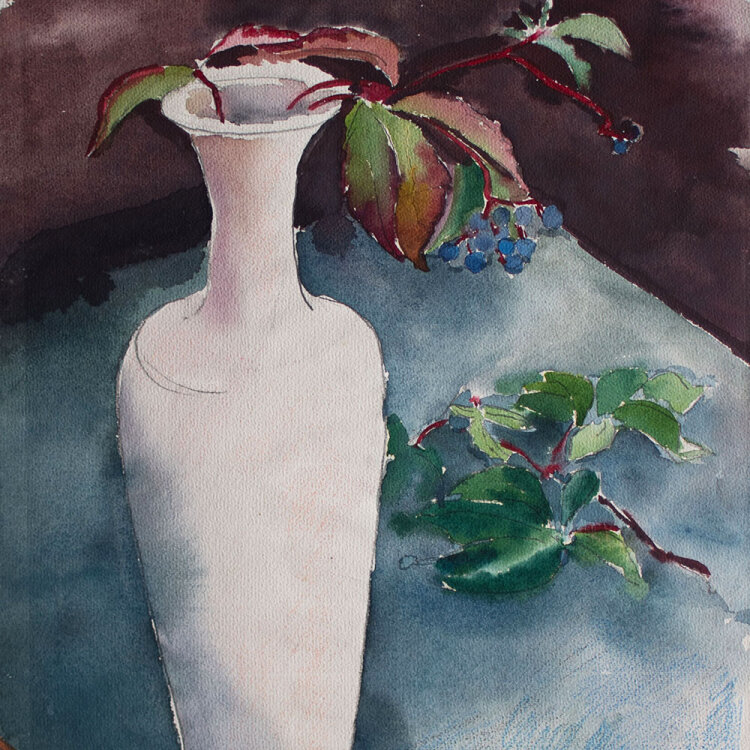 Gerhard Schulte-Dahling - Stillleben mit wildem Wein - undatiert - Aquarell