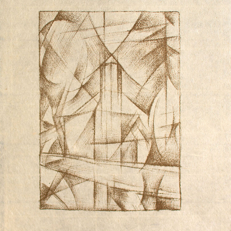 Monogrammis K. M. - Kirche - 1920er Jahre - Lithografie