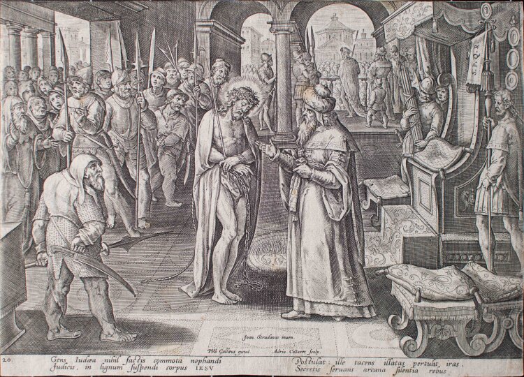 Philipp Galle - Christus vor Pilatus - 1585 - Kupferstich