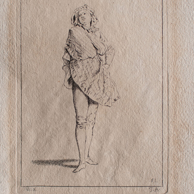 Jean Audran nach Antoine Watteau - Schauspieler - 1717/1728 - Radierung