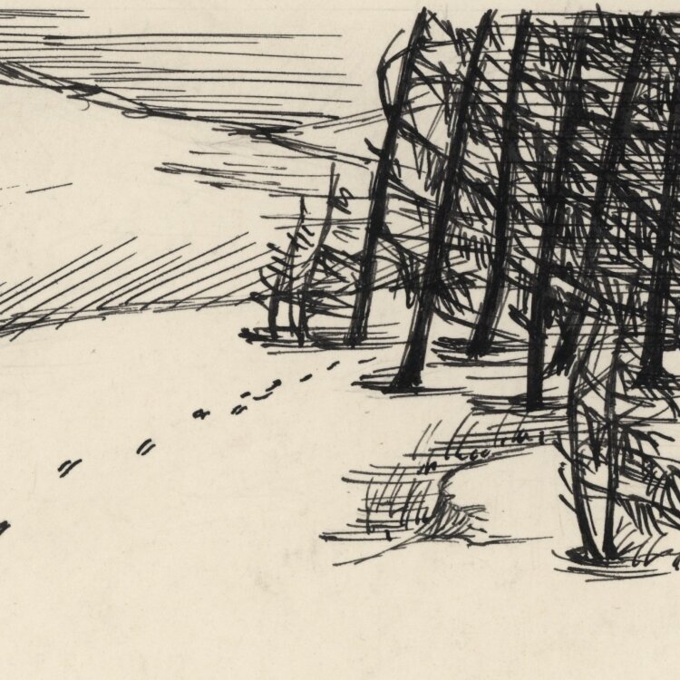 Heinrich Ilgenfritz - Verschneite Waldlandschaft - ca. 1948 - Tinte