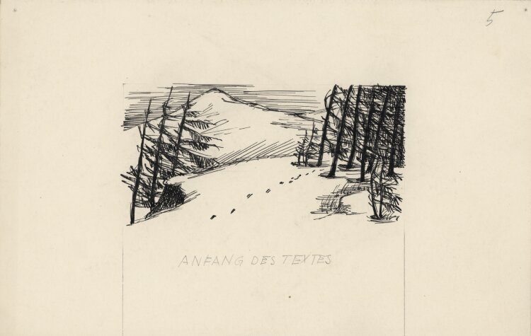 Heinrich Ilgenfritz - Verschneite Waldlandschaft - ca. 1948 - Tinte