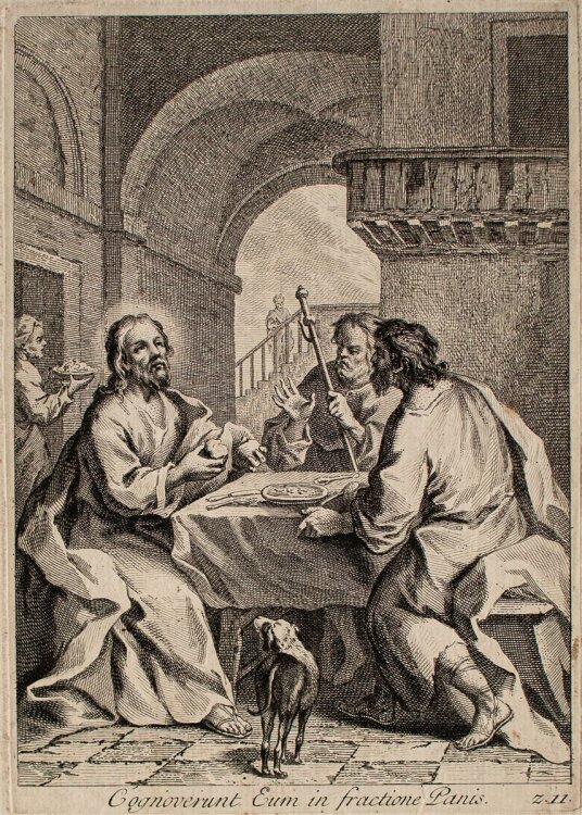 Unbekannt - Jesus und die Jünger in Gethsemane - Kupferstich - o.J.