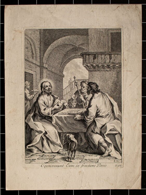 Unbekannt - Jesus und die Jünger in Gethsemane - Kupferstich - o.J.