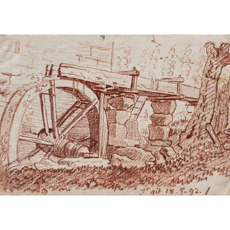 unbekannt - Mühlenrad - 1792 - Rötelzeichnung