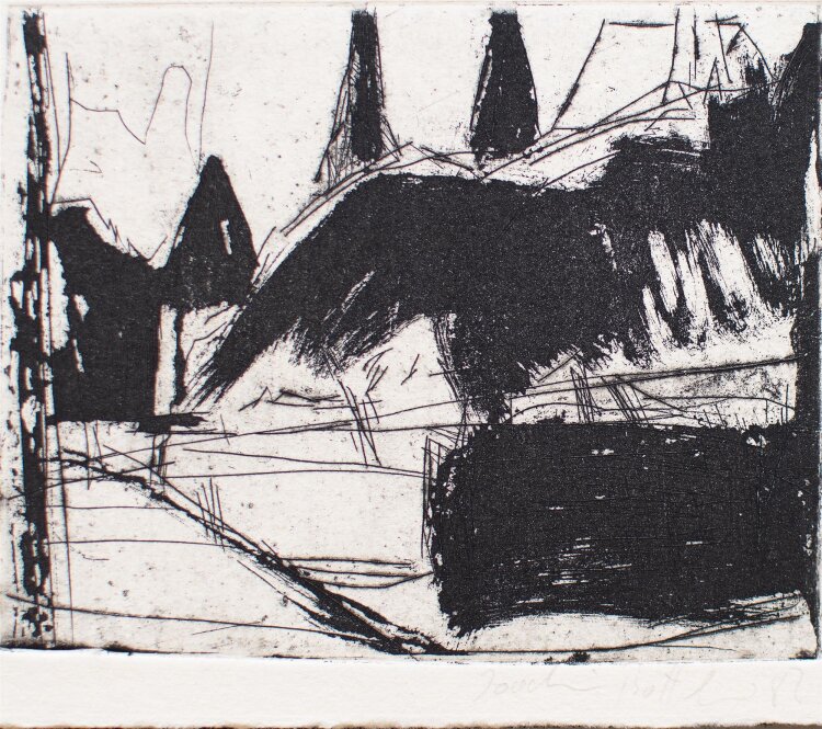 Joachim Böttcher - Stadtlandschaft - 1982 - Radierung