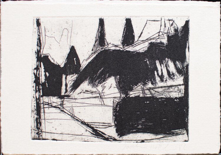 Joachim Böttcher - Stadtlandschaft - 1982 - Radierung