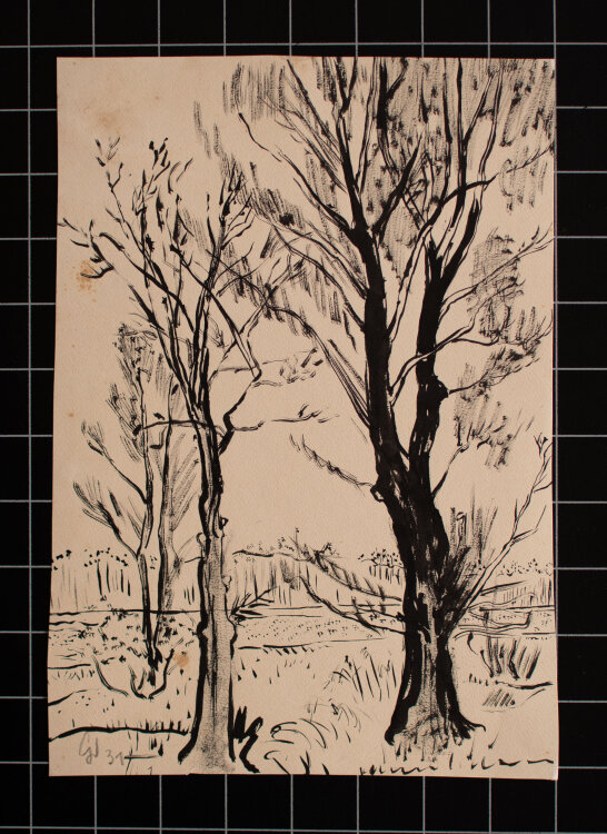 Gerhard Schulte-Dahling - Landschaft mit Bäumen - 1931 - Tusche