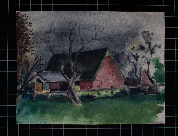 Gerhard Schulte-Dahling - Gehöft - 1949 - Aquarell