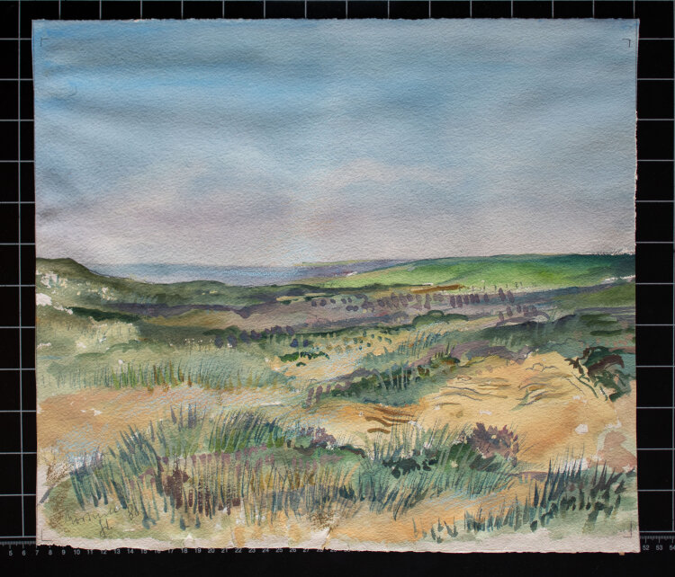 Gerhard Schulte-Dahling - Küstenlandschaft bei Morsum auf Sylt - 1986 - Aquarell