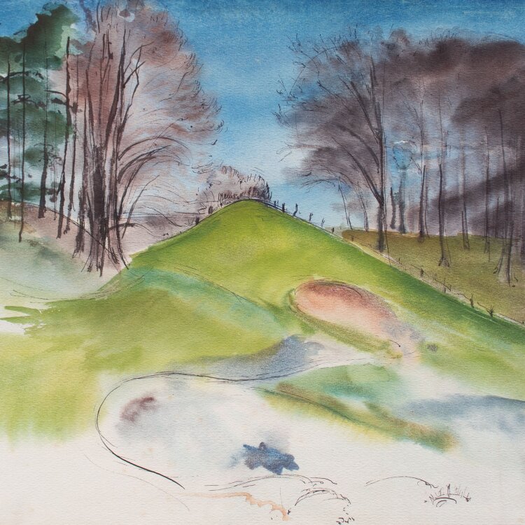Gerhard Schulte-Dahling - Landschaft mit Bäumen - undatiert - Aquarell