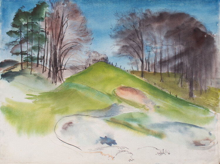 Gerhard Schulte-Dahling - Landschaft mit Bäumen - undatiert - Aquarell