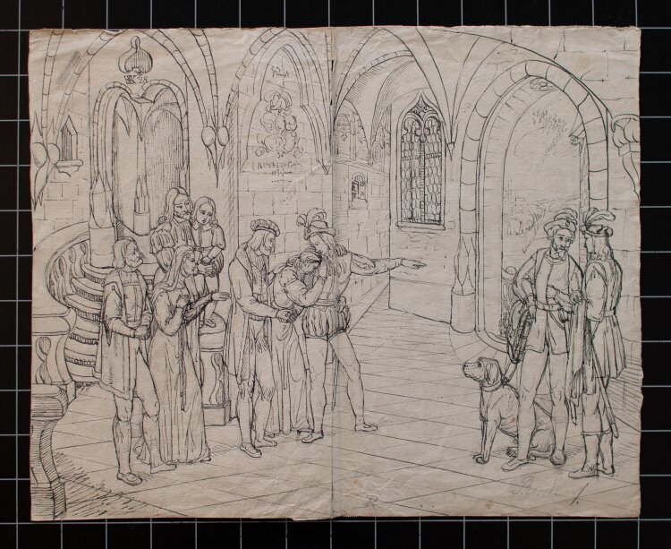Resch - Abschied - 1829 - Tusche- und Bleistiftzeichnung