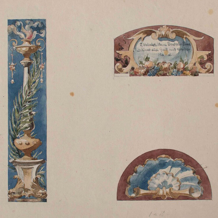 Johannes Hanse - Ornamententwurf - um 1910 - Aquarell