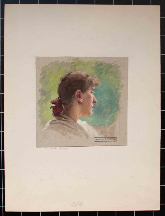 Adrienne von Pötting - Weibliches Porträt - um 1900 - Ölmalerei